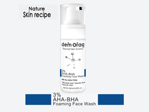 Nature Skin Recipe 3% AHA-BHA Foaming Face Wash – Gentle Daily Cleanser for Acne-Prone and Dull Skin