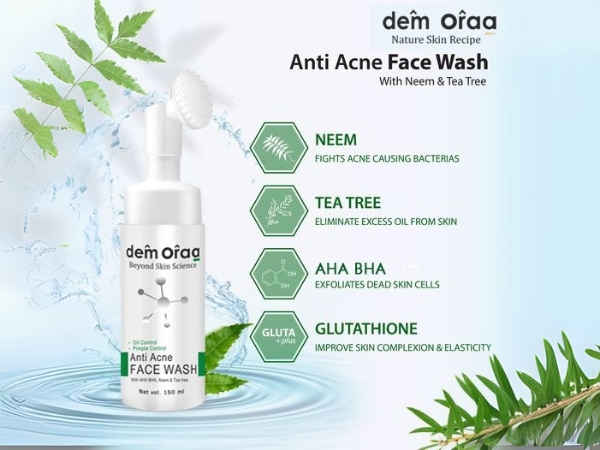 Nature Skin Recipe Anti Acne Foaming Face Wash With Brush – A Powerful Cleanser to Control Acne, Oil, and Breakouts