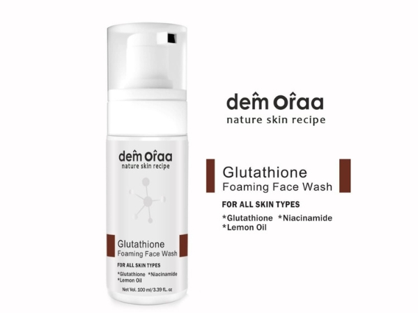 Nature Skin Recipe Glutathione Foaming Face Wash – Brightening Cleanser With Niacinamide and Lemon Oil