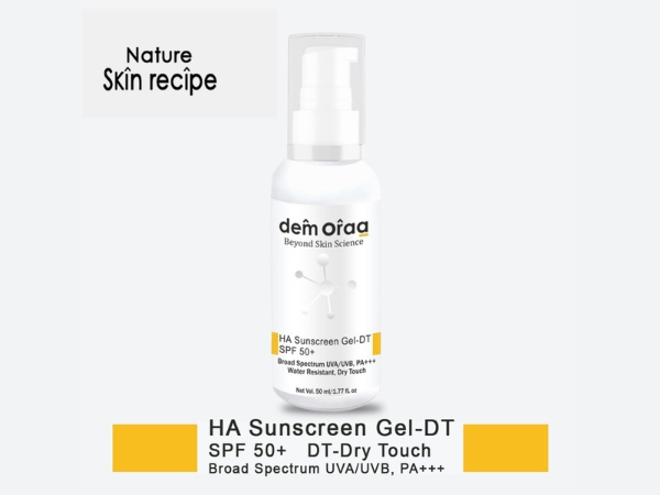 Nature Skin Recipe Hyaluronic Acid Sunscreen Gel-DT SPF 50 | Hyaluronic Acid, Zinc Oxide | To Protect Your Skin From Harmful UV Rays | Water Resistant & Dry Touch | 50 ml