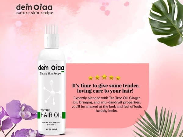 Nature Skin Recipe Tea Tree Hair Oil – Ultimate Herbal Care for Dandruff, Itchy Scalp & Hair Strength