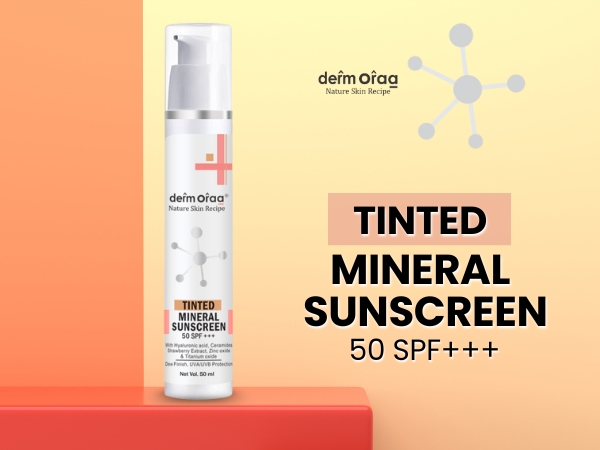 Nature Skin Recipe Tinted Mineral Sunscreen SPF 50+++ | Hyaluronic Acid, Ceramide & Strawberry Extract | Broad Spectrum UVA/UVB Protection | Dew Finish | 50 ml