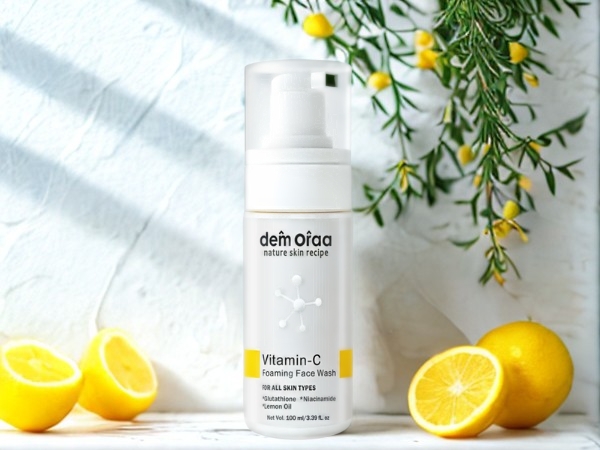 Nature Skin Recipe Vitamin-C Foaming Face Wash – Brightening Cleanser With Glutathione and Niacinamide